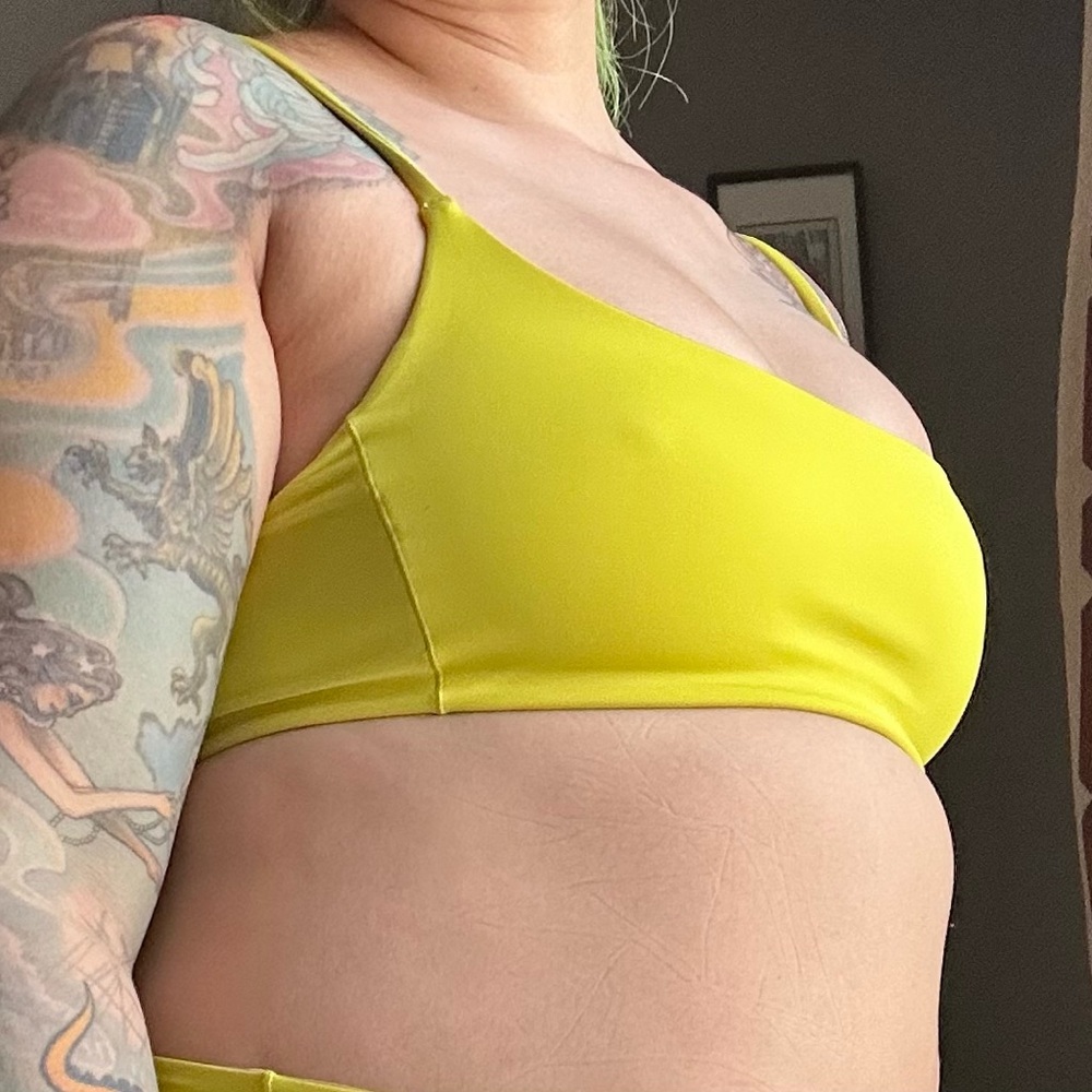 Left On Friday Sour Chartreuse Swim Top (size S) - never worn!